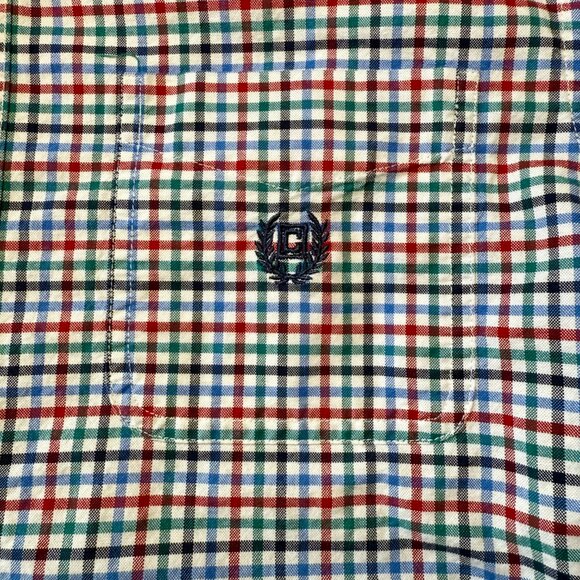 Chaps Long Sleeve Button Down Size M Logo Pocket Multicolored Check Plaid 2/$15 - Picture 5 of 14